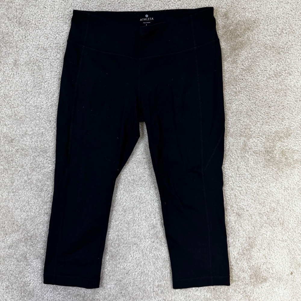 Athleta Black Cropped‎ Yoga Pants Size Large